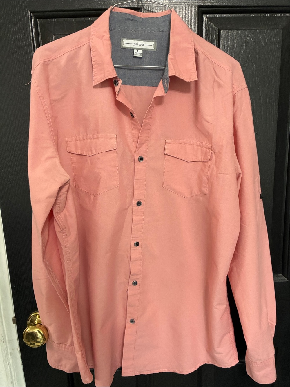 PD&C Men’s Coral Button-Up Shirt Size L